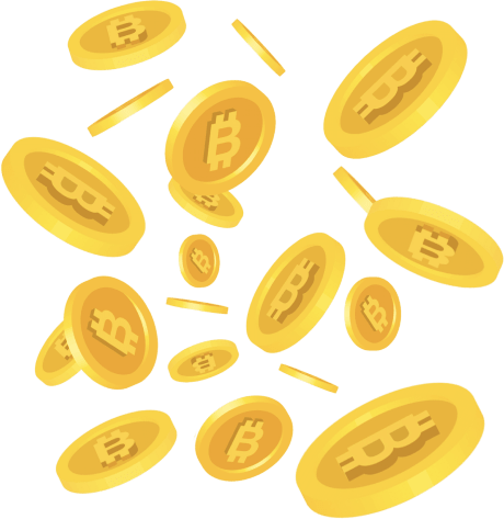 Bitcoin Coins Rain